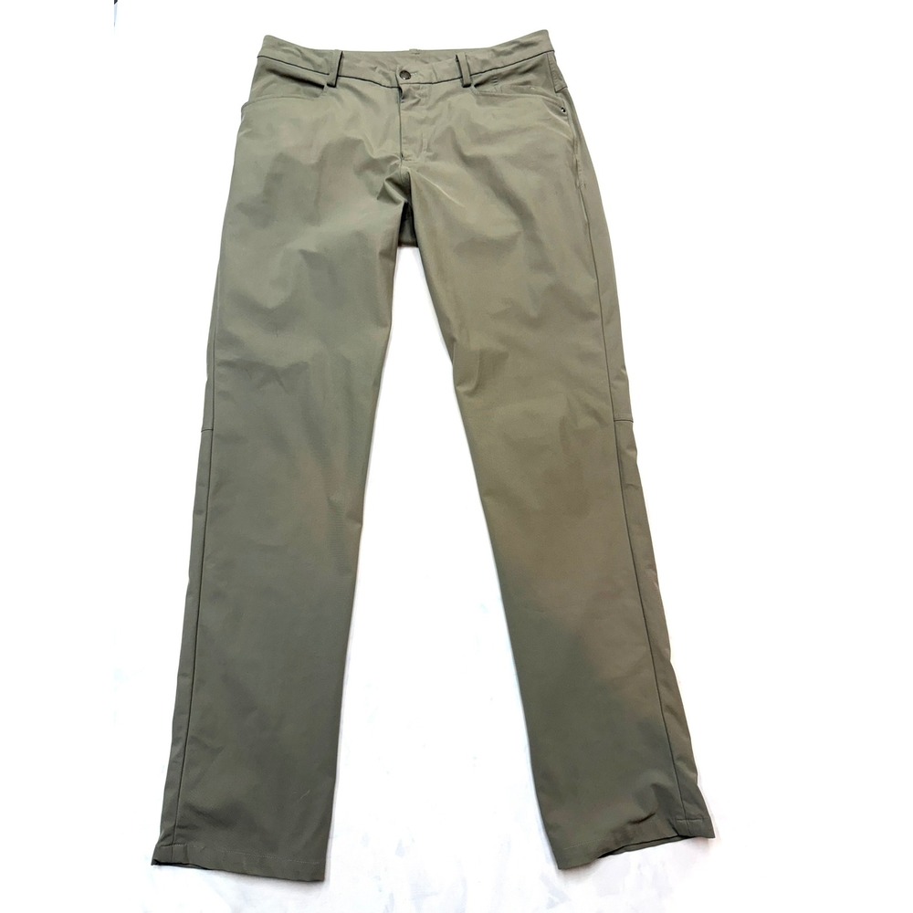 LULULEMON Mens 36x36 Tan Khaki Slim Straight ABC Business Casual Pants CC15